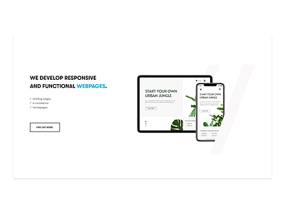 Service view for a web design company branding light mockup ui webdesign webdevelopment white
