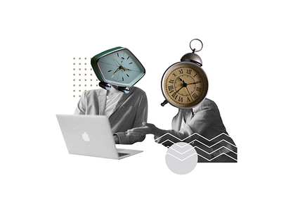 Digital collage - time management collage creative digital art digital collage greyscale illustration photoshop time time management uidesign