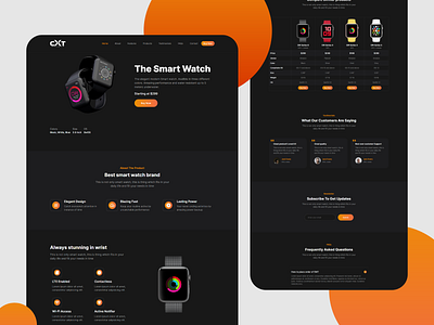 Gadgets/Latest Smart Watch landing page branding gadget typography ui web design website