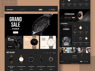 Luxury Watches Online Store ecommerce design landing page luxury watches online store template design ui watches web design website