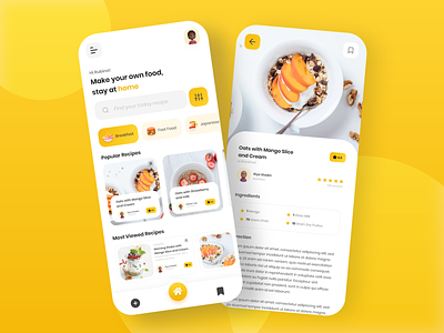 Cooking Recipe App Concept🥘🍵 cooking app cooking class cooking logo live cooking mobile app mobile application mobile design recipe app recipe book recipe design recipe illustration