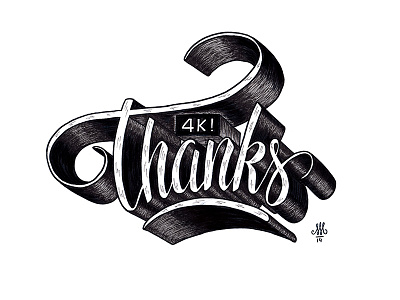 Thanks 4K IG followers hand lettering thanks type typography