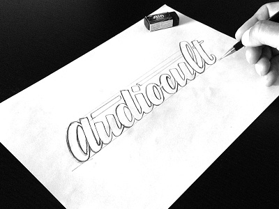 Audiocult - New logo audiocult branding hand lettering logo