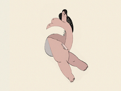 naked lady practices posing animation design illustraion minimaldesign