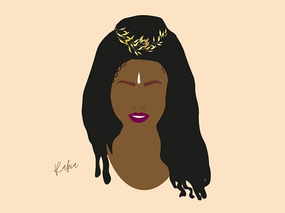 Golden Queen african afro caribbean girl gold illustration illustrator woman illustration women