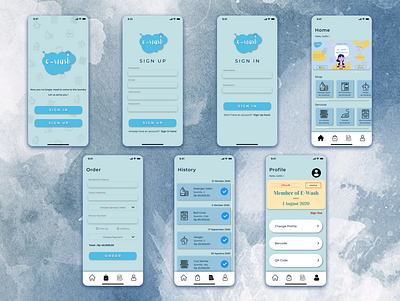 E-Wash - Mobile Application design mobileapplication ui ux