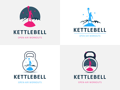 Kettlebell Logos design logo vector