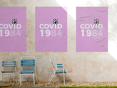 Covid 1984 branding coronavirus covid19 illustration logo orwell pandemic typography