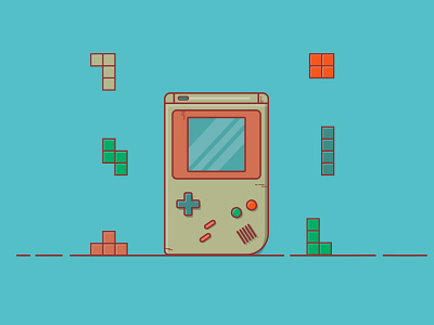 Brick game handheld illustration