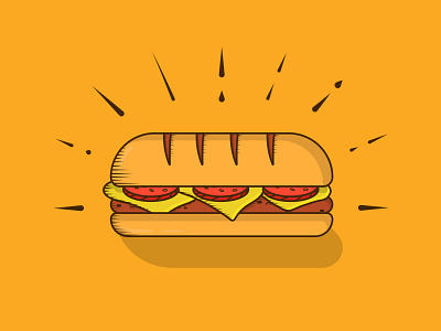 Vector Burger illustration as graphical branding burger design burger illustration flat and outline illustration flat burger flat illustration graphic design illustration logo tutorial vector