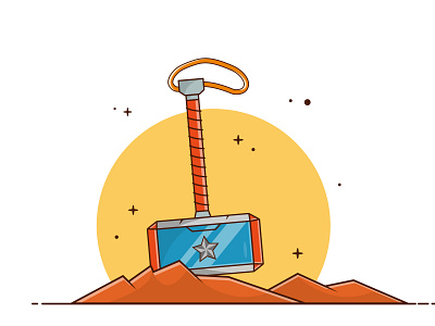Thor's hammer flat design as graphical flat flat and outline illustration flat design flat illustration graphic design illustration thor thor hammer tutorial vector
