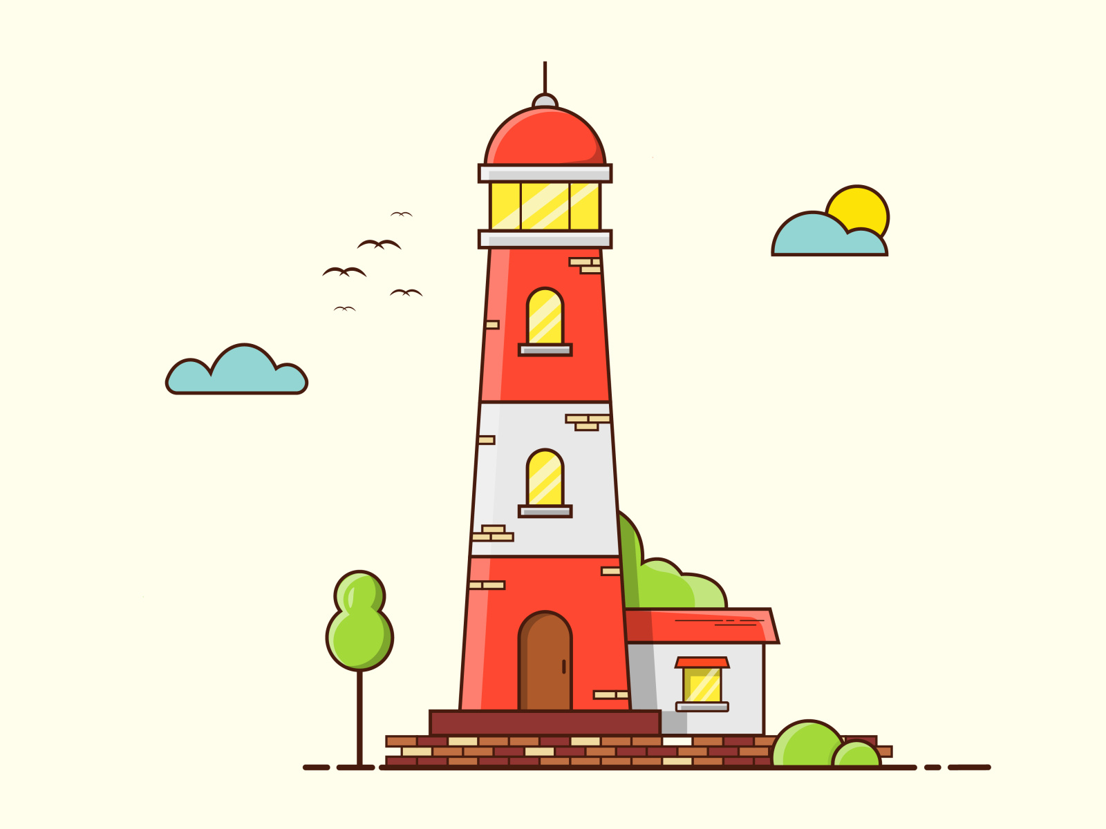 Light house illustration by AS Graphical on Dribbble