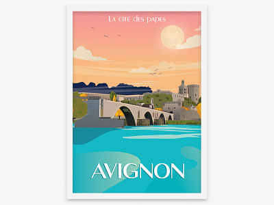 Illustration poster Avignon avignon flatdesign illustration illustrator