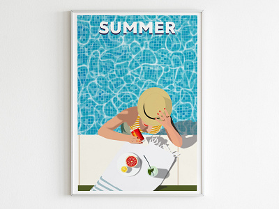 Poster Summer vectoriel design flatdesign graphicdesign illustrator poster vector