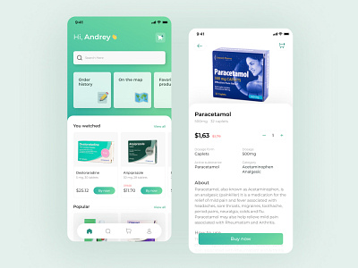Pharmacy App app application design figma medicine mobile pharmacy ui ux webdesign
