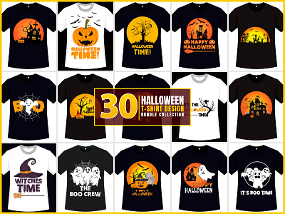 Halloween T-Shirt Design Bundle shirts