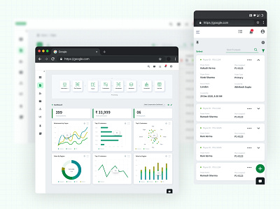 Sales commission UI dashboard green interface design mobile app mockup responsive design sales web