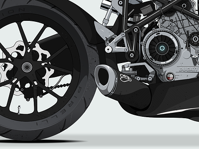 Ducati 1098 artwork custom ducati flat illustration moto motorcycle simple