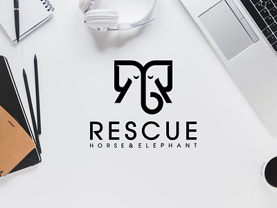 RESCUE HORSE & ELEPHANT MONOGRAM DESIGN