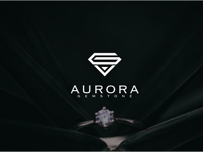 AURORA GEMSTONE MONOGRAM 3d animation branding graphic design logo motion graphics