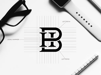 B.H. MONOGRAM 3d branding graphic design logo motion graphics ui