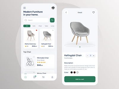 Furniture Shop - Mobile Design desingn development furniture graphic design mobile shop ui