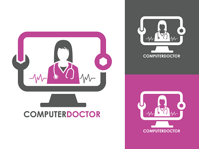 Computer Doctor branding design flat graphic design hmmurtazaofficial hmo illustration illustrator logo type typography vector