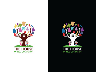 The House Of Kidz Collection baby baby clothes branding clothes collection design flat frogs graphic design illustration illustrator infants jeans kids logo socks tree house ui ux vector