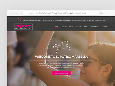 Spanish Restaurant Website | Design & Build grey pink restaurant webdesign website