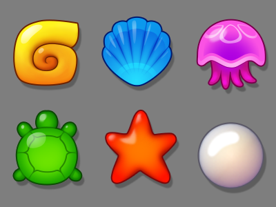 Icons set for a new Fishdom game