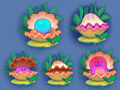 Cute shells from a new Fishdom game android casual games design game gamedev ios playrix ui uiux