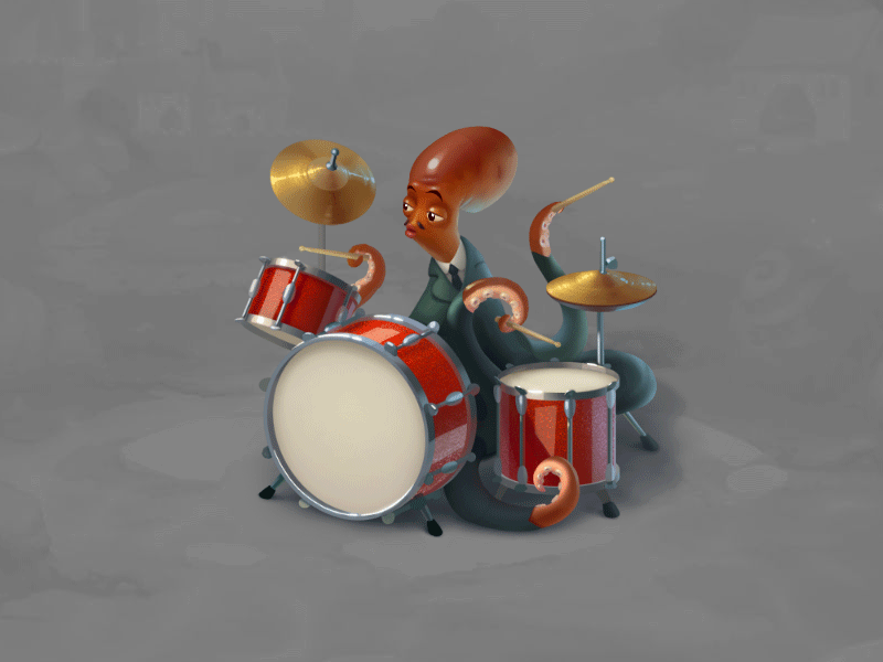 Drummer animation fishdom