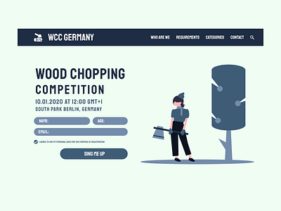 Wood Chopping Competition - Daily UI #001 daily ui dailyui dailyuichallenge design minimal ui web