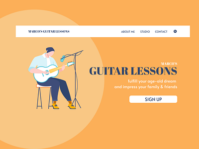 Guitar Lessons Landing Page - Daily UI #003