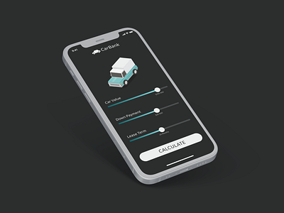 Lease Calculator - Daily UI #004 app daily ui dailyui dailyuichallenge design minimal mobile mobile ui ui