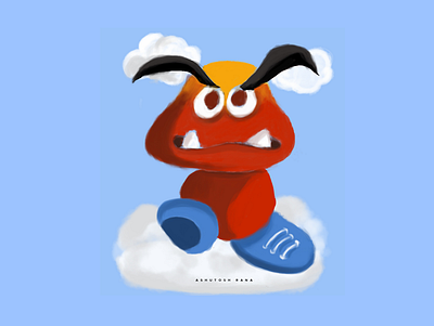 Angry From the Top angry cartoon character character digital painting illustration sky