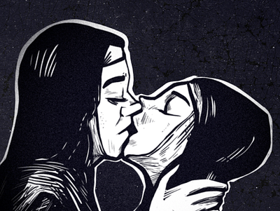 Nuns Kissing gay illustration lesbian love nuns procreate