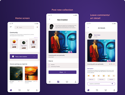 PaintIT (A praise / positive feedback app) design fi figma mobile app paint praise app ui ux