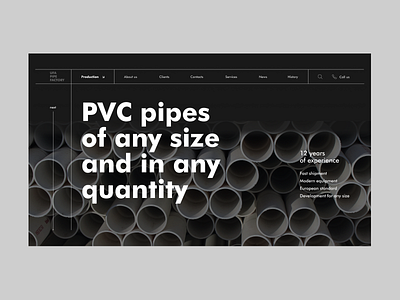 Pipe factory website design black creativity landing landingpage minimal pipe pipes ui web webdesign website white