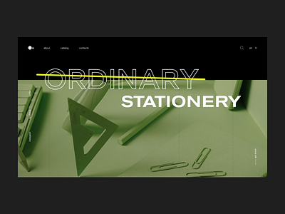 Web design_Stationery black clean creative landing minimal modern stationery trend web