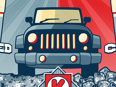 Jeep circle k contest election illustration jeep propaganda vote