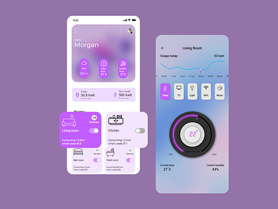 Smart home UI android app branding design graphic design illustration ios app design logo typography ui vector web