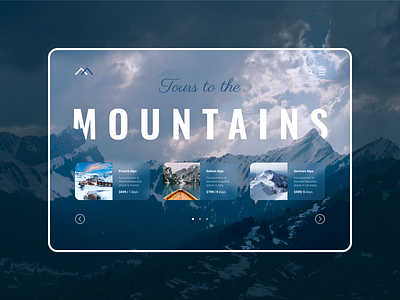 Mountain tour web design mountains shot snow tourism travel ui web webdesign winter