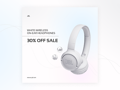 Social Media Banner banner design headphones jbl minimalism music shot social media ui web webbanner white