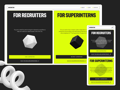 Recruiting Website Redesign Concept brutalism design figma hr landingpage minimalism recruiting service ui uiux web3