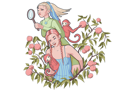 Peach tree graphic illustration illustrator vector