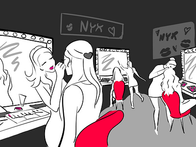 Presentation of the opening of a new NYX store graphic illustration illustrator vector