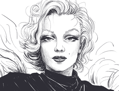 Portrait of Marilyn Monroe graphic illustration portrait of marilyn monroe