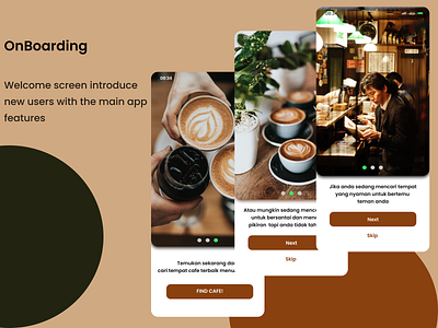 UI/UX Design - OnBoarding Find Cafe Mobile Apps