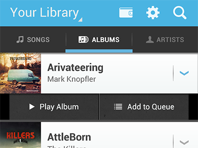 Album View android droid music player